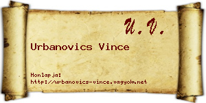 Urbanovics Vince névjegykártya