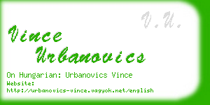 vince urbanovics business card
